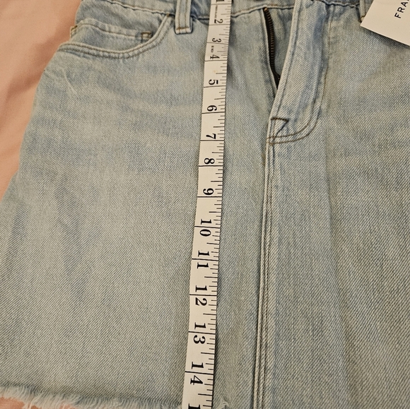 Frame  Mini Skirt Cargo Mix in Canteburry Two Tone Denim &‎ Green Skirt Size 26 - Picture 4 of 5